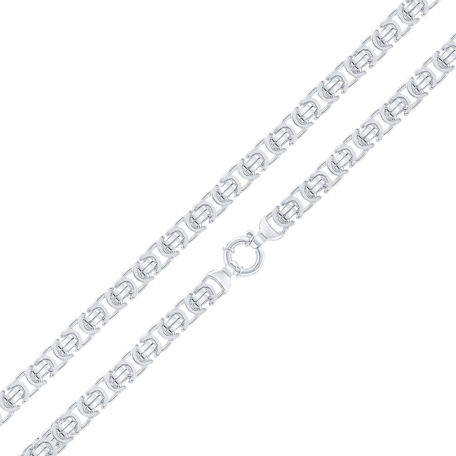 Sterling Silver 10mm Flat Byzantine Bracelet