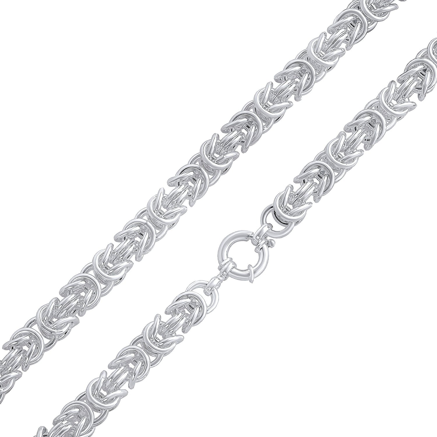 Silver 11mm Handmade Byzantine Chain