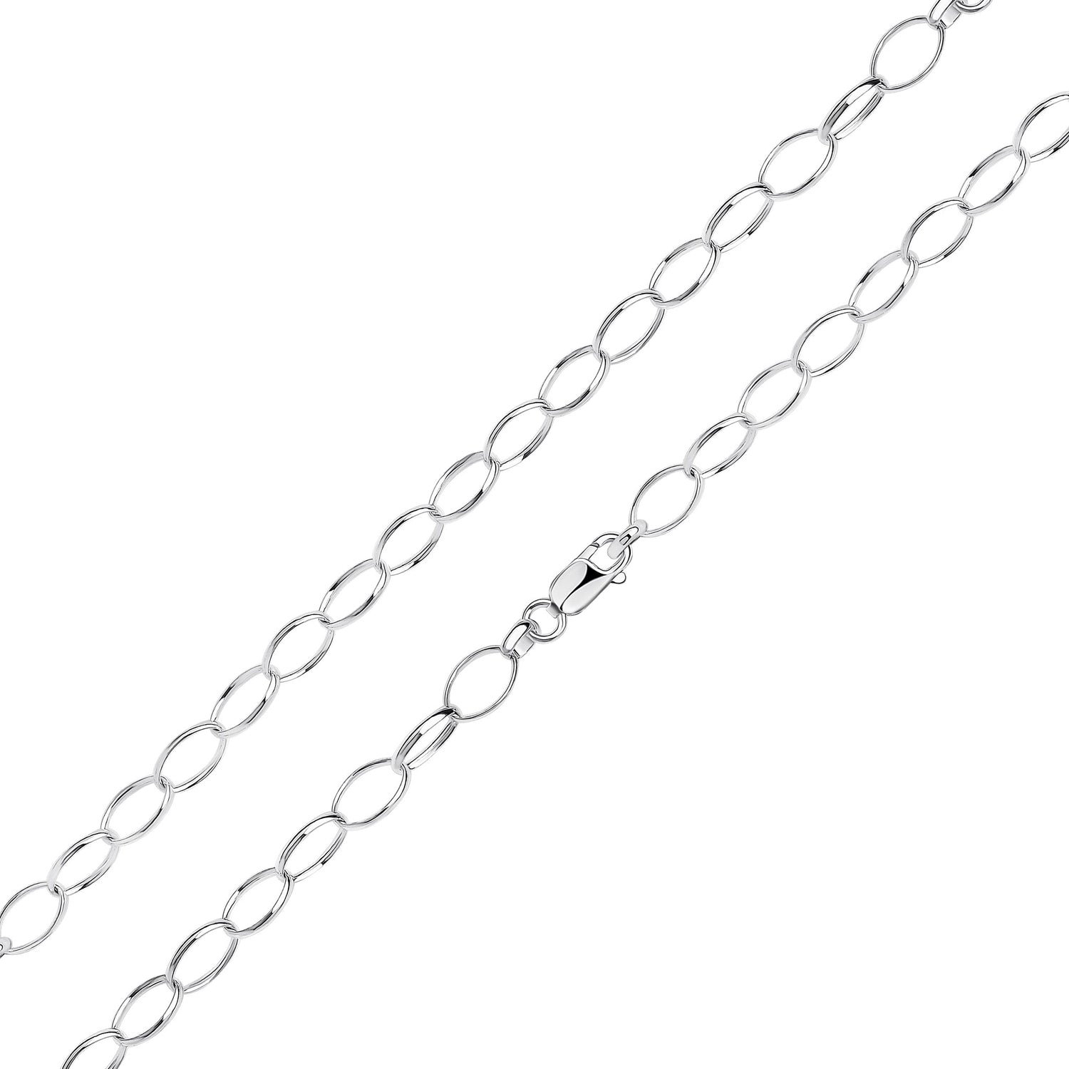 Sterling Silver Light Oval Belcher Bracelet
