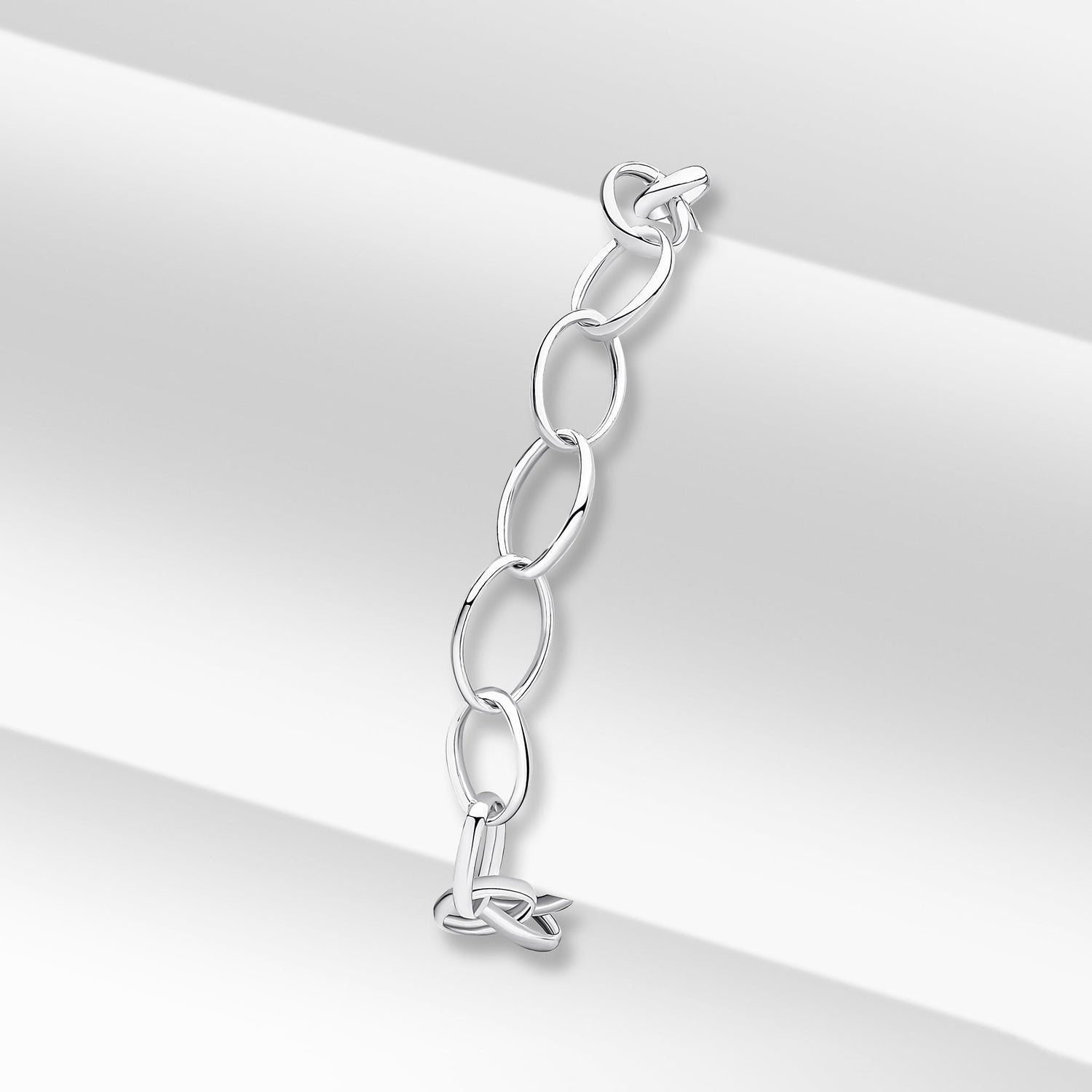 Sterling Silver Light Oval Belcher Bracelet