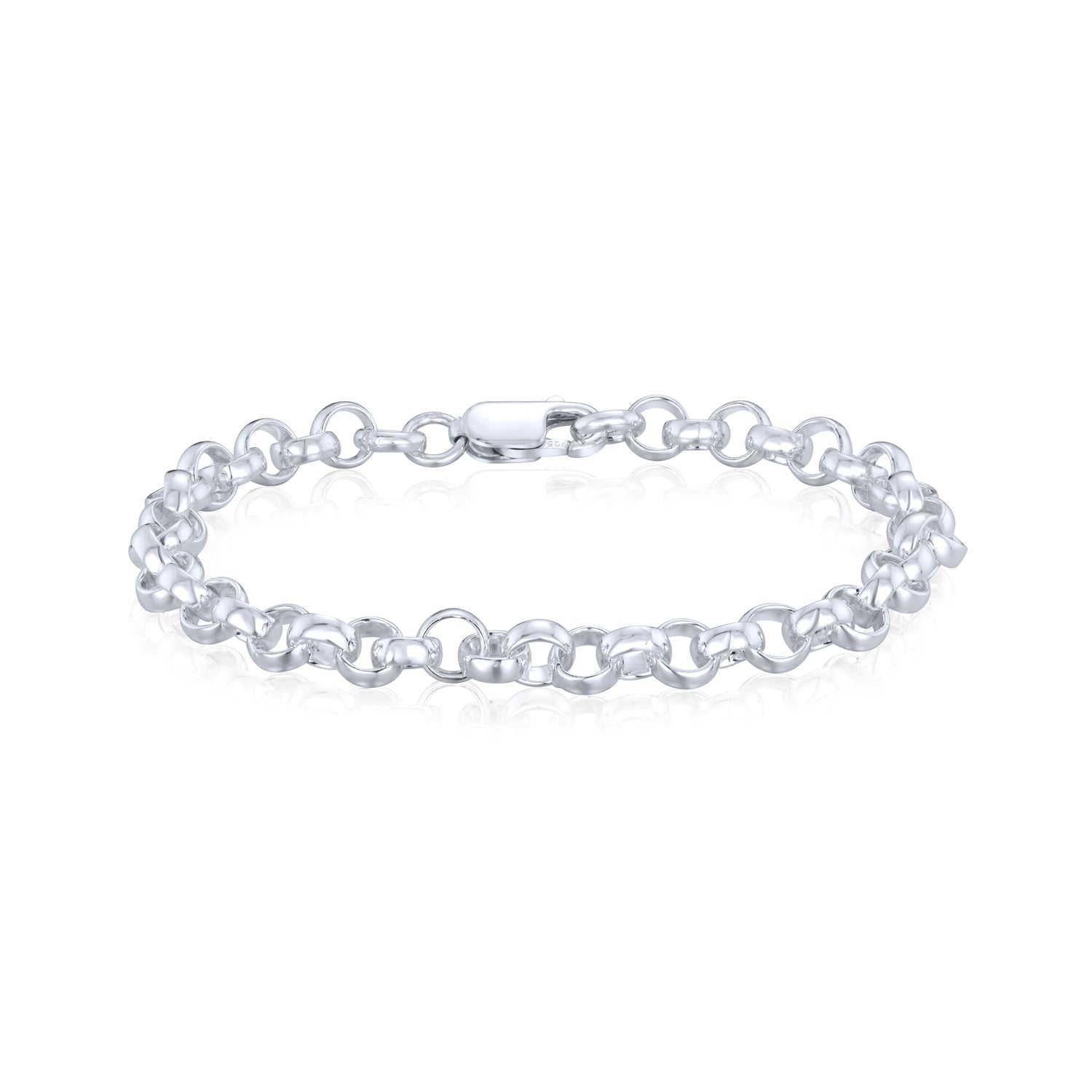Sterling Silver Handmade Solid 5mm Round Belcher Bracelet