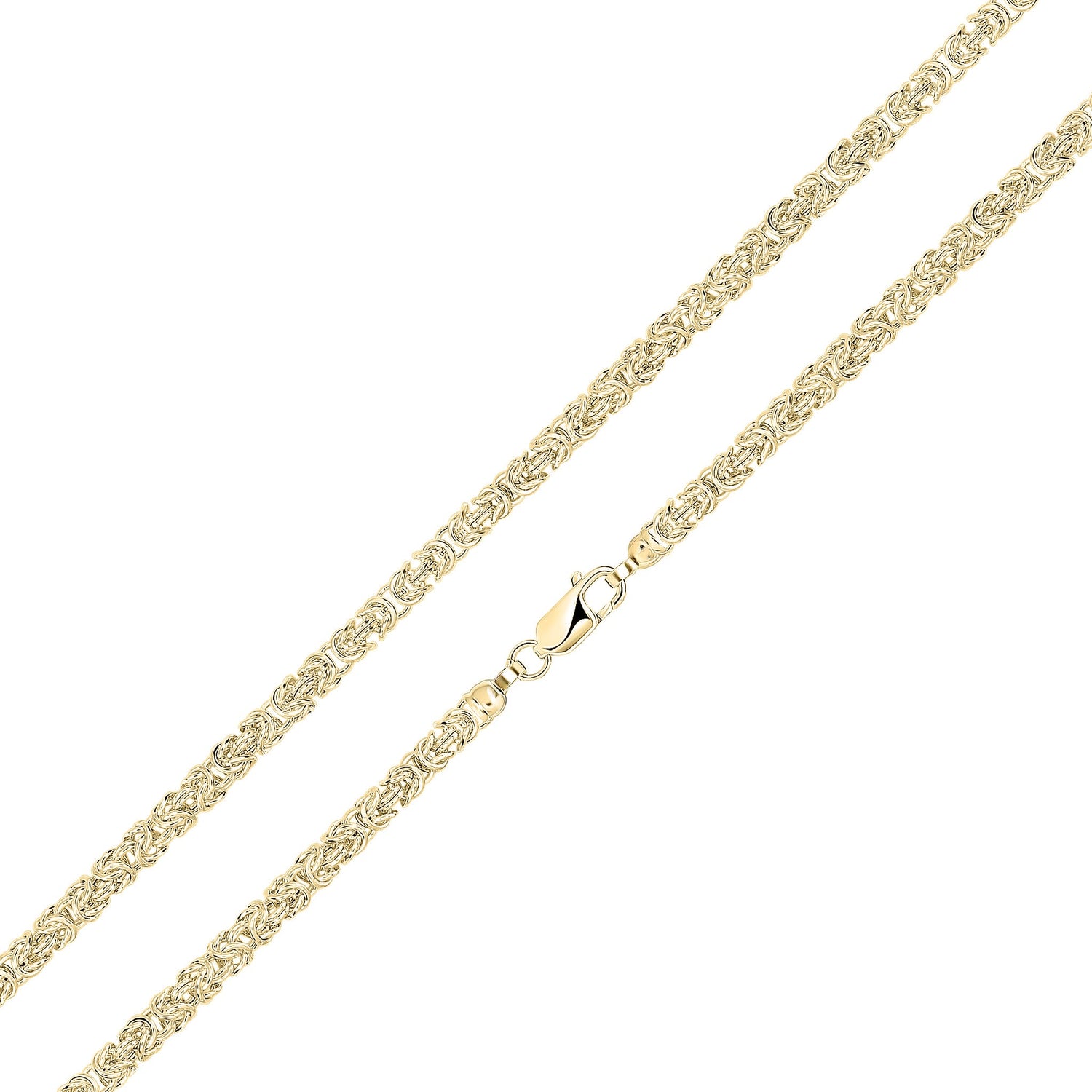 18ct Gold Vermeil on Sterling Silver 5mm Handmade Byzantine Bracelet