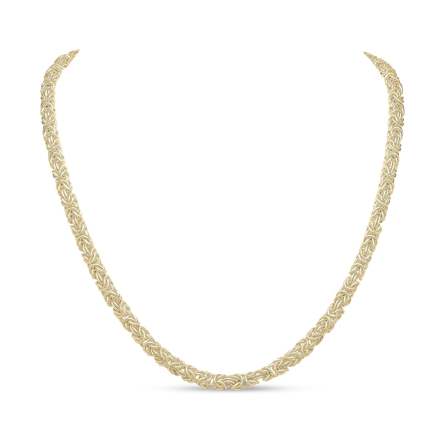 18ct Gold Vermeil on Sterling Silver 5mm Handmade Byzantine Necklace