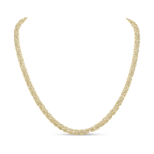 18ct Gold Vermeil on Sterling Silver 5mm Handmade Byzantine Necklace