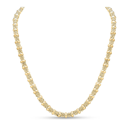 18ct Gold Vermeil on Sterling Silver 7.5mm Byzantine Necklace