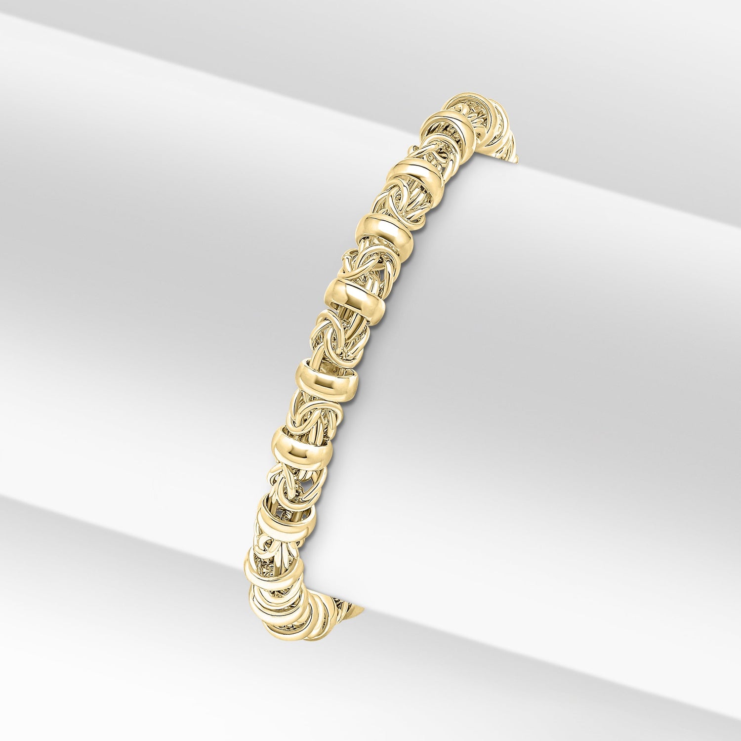 18ct Gold Vermeil on Sterling Silver 7.5mm Byzantine Bracelet