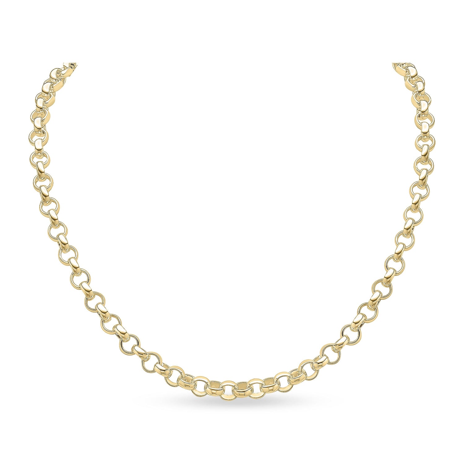 18ct Gold Vermeil on Sterling Silver 6mm Round Belcher Necklace