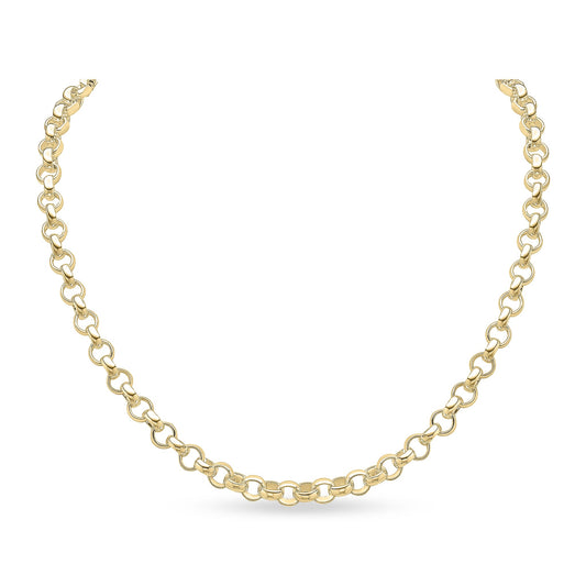 18ct Gold Vermeil on Sterling Silver 6mm Round Belcher Necklace