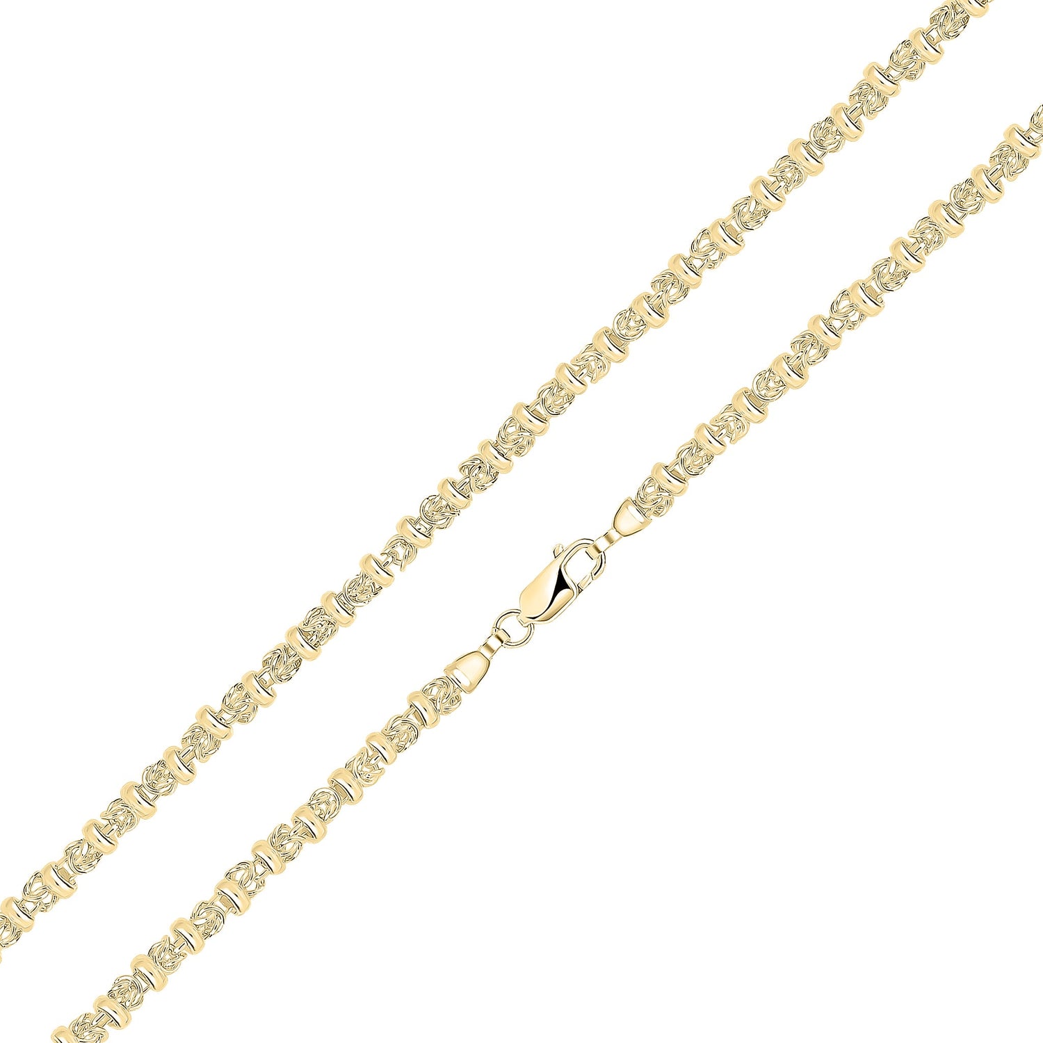 18ct Gold Vermeil on Sterling Silver 5mm Byzantine with Rings Bracelet