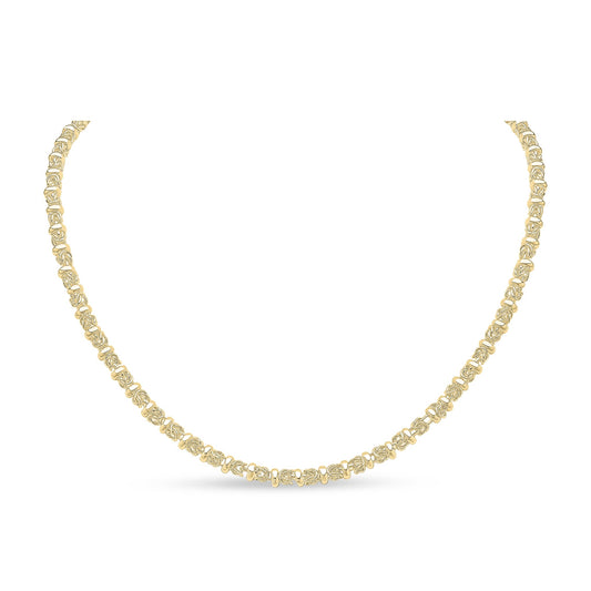 18ct Gold Vermeil on Sterling Silver 5mm Byzantine with Rings Necklace