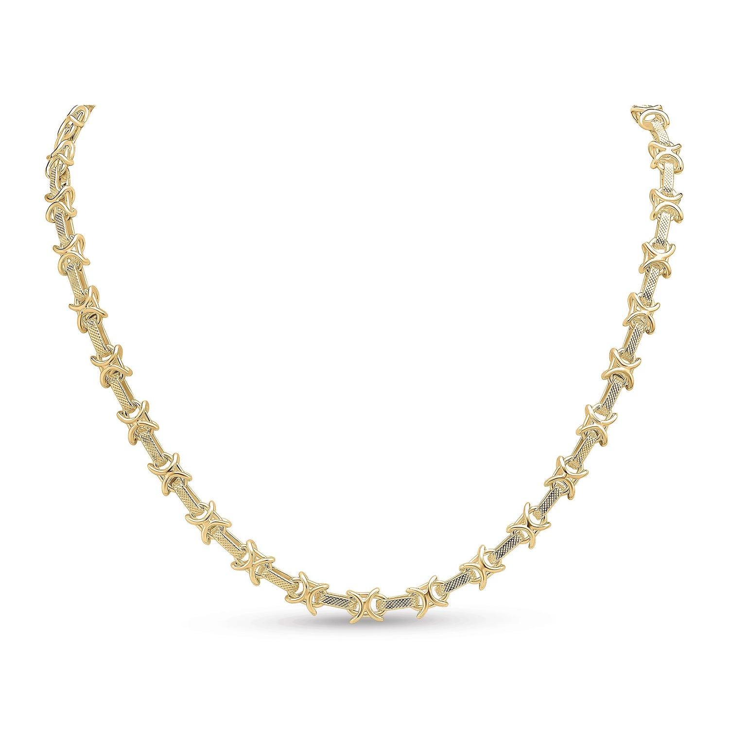 18ct Gold Vermeil on Sterling Silver 7mm Textured Kiss Necklace
