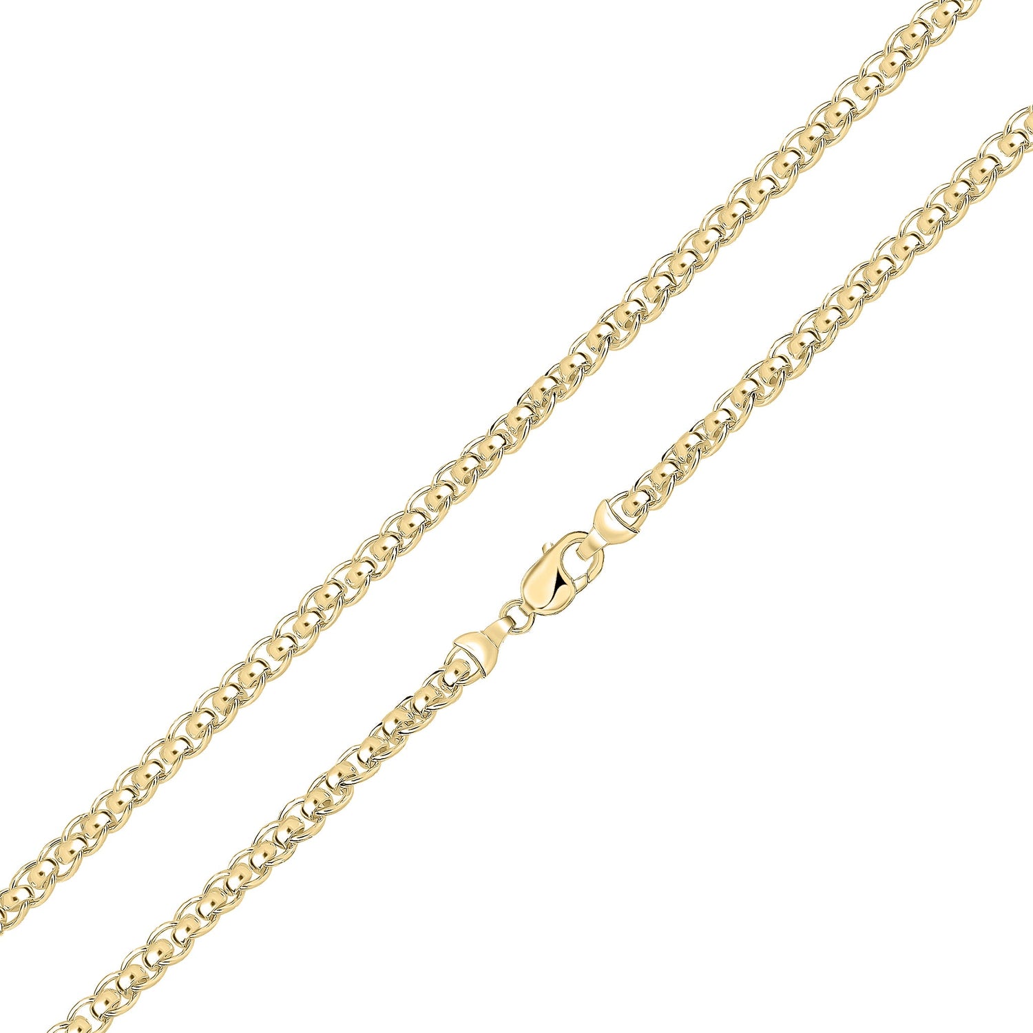 18ct Gold Vermeil on Sterling Silver 6.7mm Rollerball Bracelet with ~Lobster Clasp