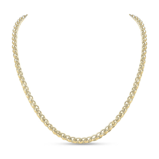 18ct Gold Vermeil on Sterling Silver 6.7mm Rollerball Necklace with Lobster Clasp