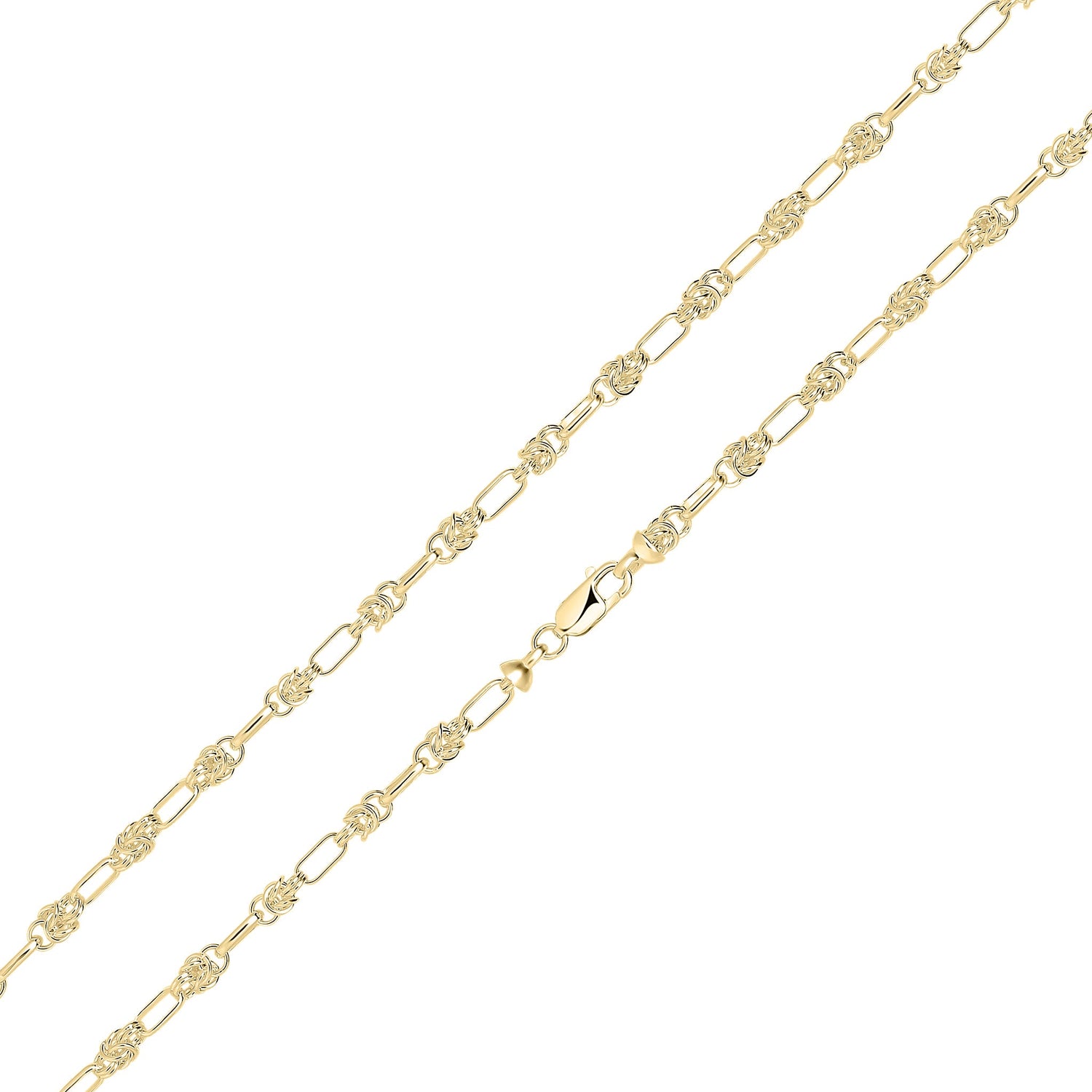 18ct Gold Vermeil on Sterling Silver 4.6mm Byzantine Oval Link Bracelet