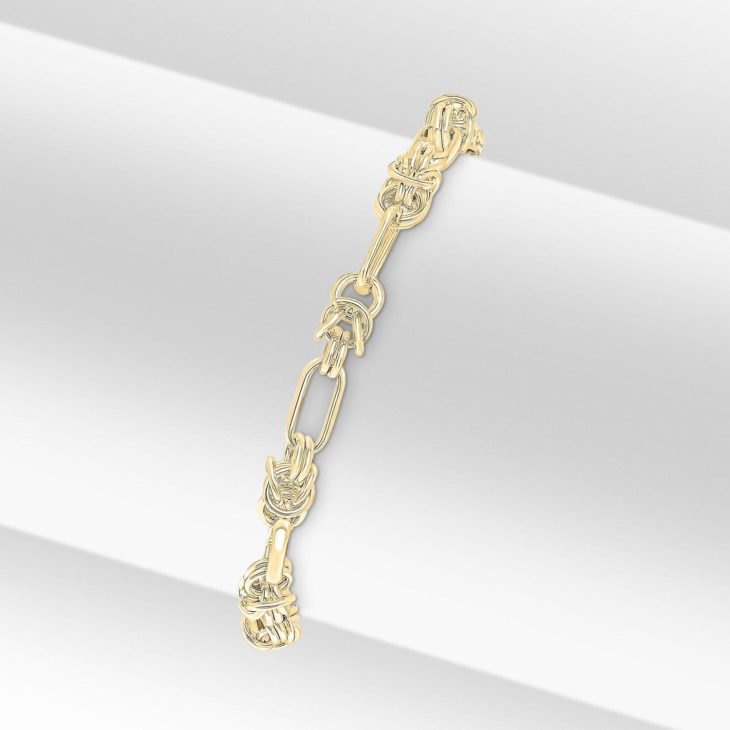 18ct Gold Vermeil on Sterling Silver 4.6mm Byzantine Oval Link Bracelet