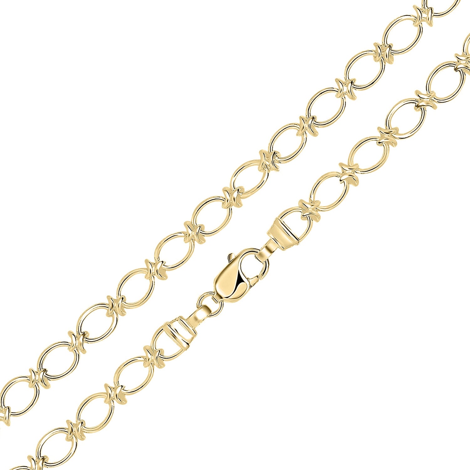 18ct Gold Vermeil on Sterling Silver 8mm Oval Knot Bracelet