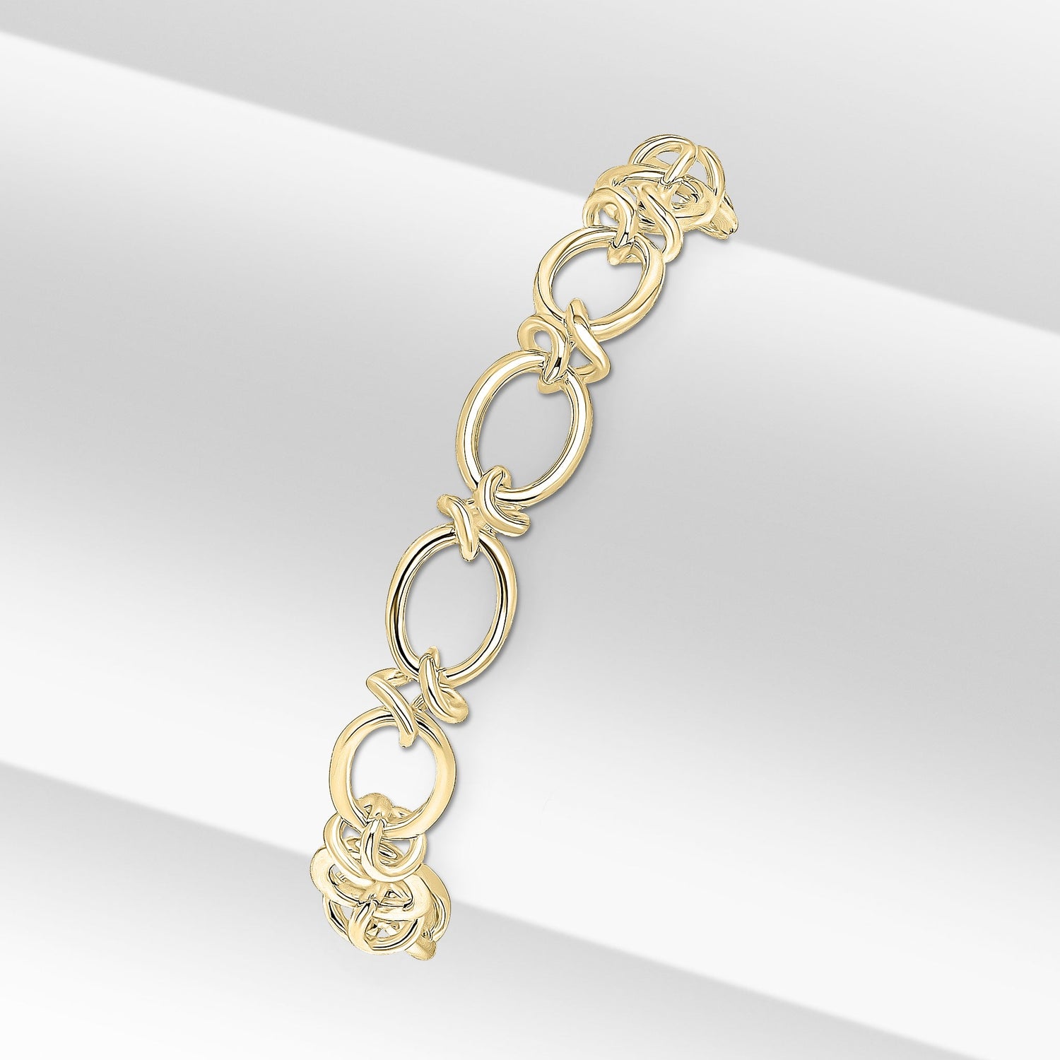 18ct Gold Vermeil on Sterling Silver 8mm Oval Knot Bracelet