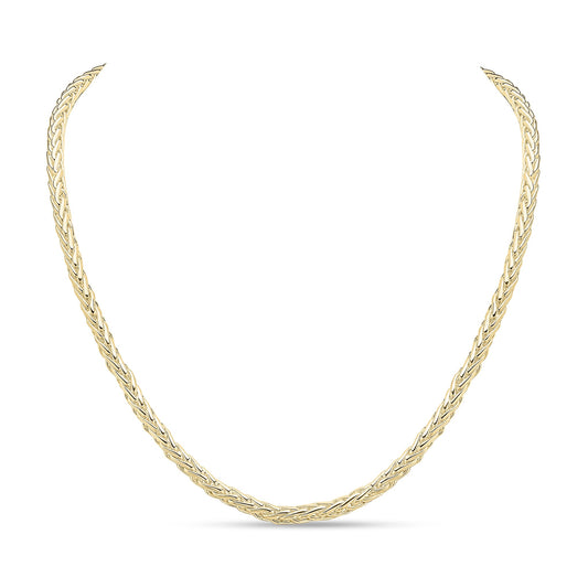 18ct Gold Vermeil on Sterling Silver 4.9mm Handmade Spiga Necklace