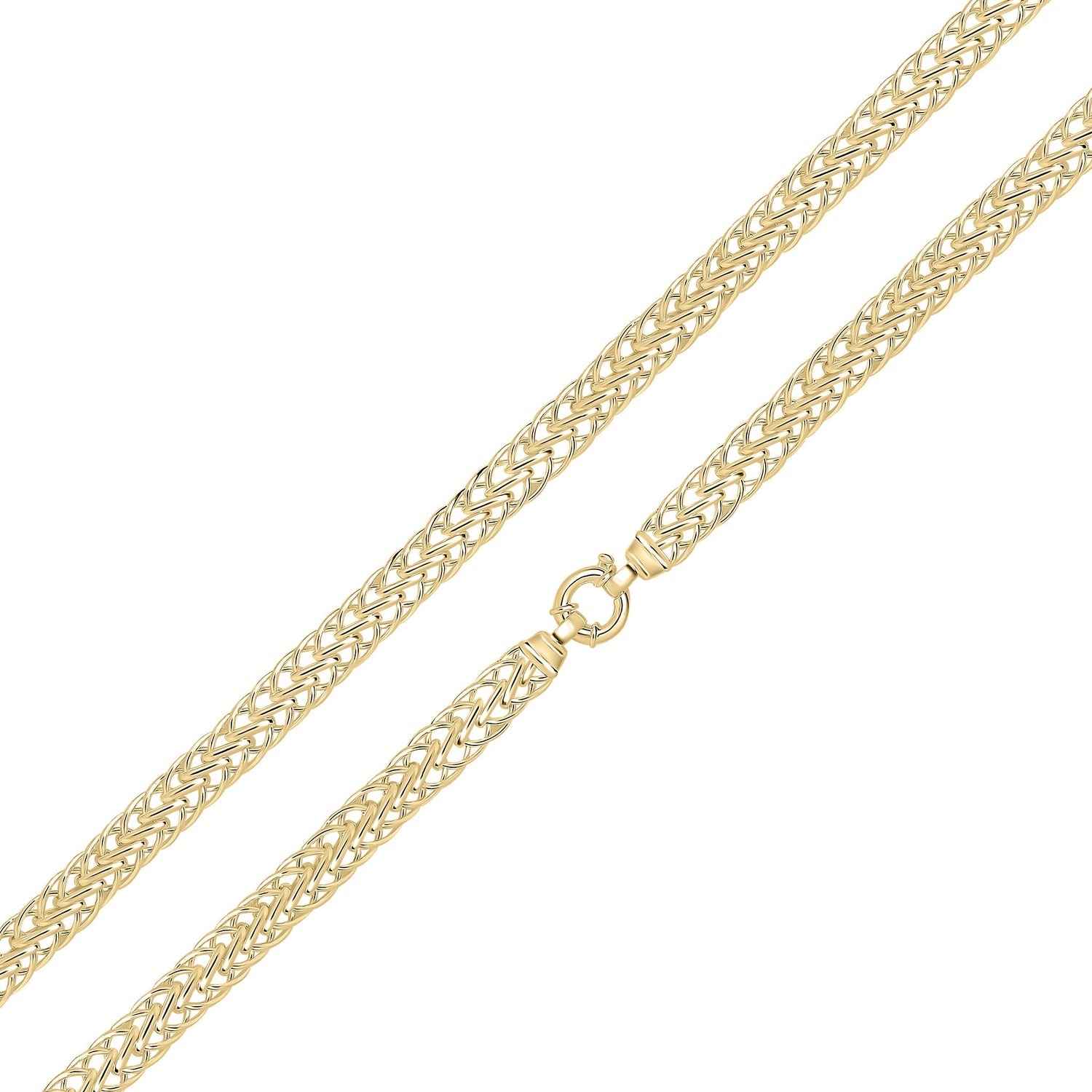 18ct Gold Vermeil on Sterling Silver 9mm Flat Spiga Bracelet