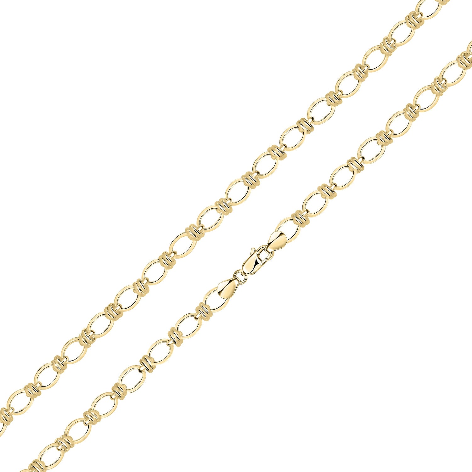 18ct Gold Vermeil on Sterling Silver 7.1mm Square Oval Bracelet