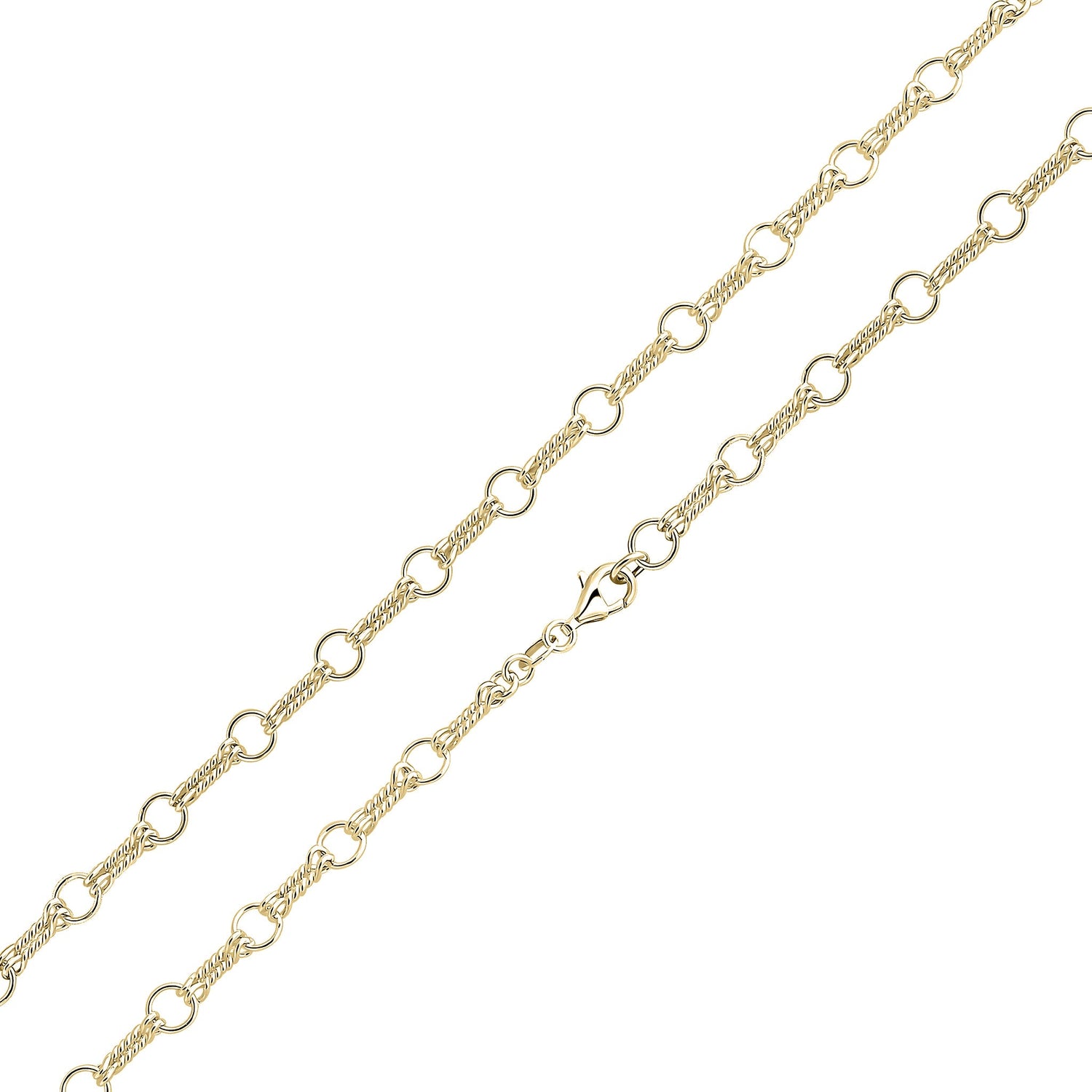 18ct Gold Vermeil on Sterling Silver 6.2mm Double Twist Bracelet