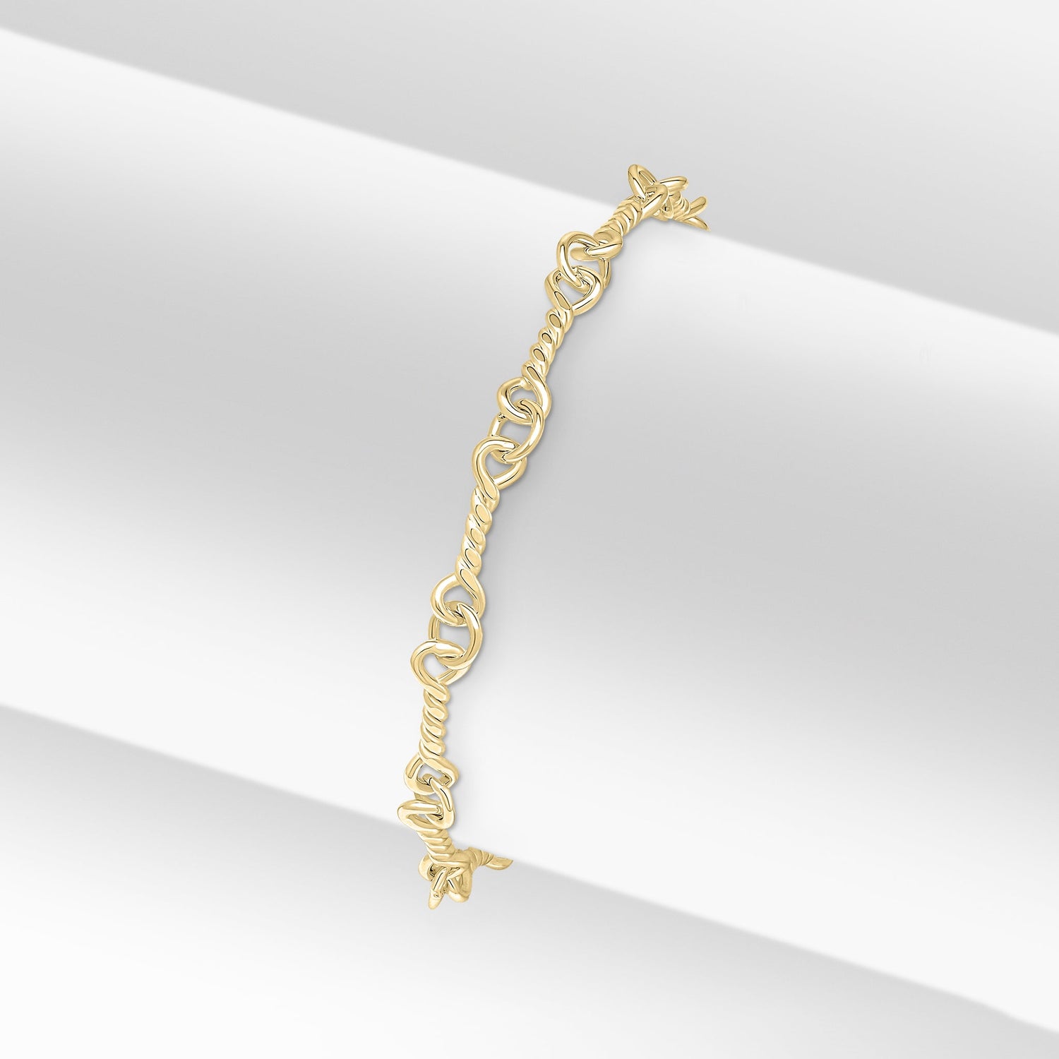 18ct Gold Vermeil on Sterling Silver 2–5.5mm Twist Bar Bracelet
