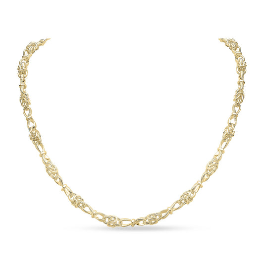 18ct Gold Vermeil on Sterling Silver 5.3mm Byzantine Twist Necklace
