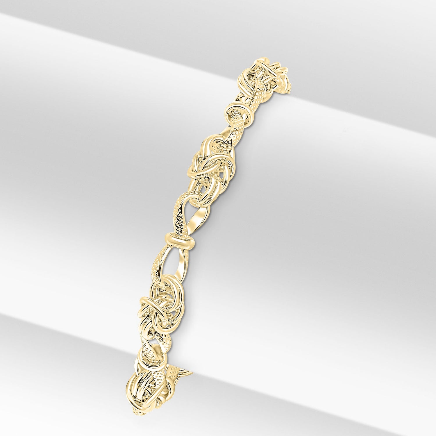 18ct Gold Vermeil on Sterling Silver 5.3mm Byzantine Twist Bracelet