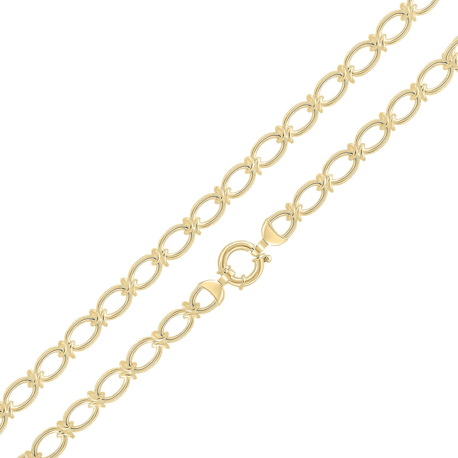 18ct Gold Vermeil on Sterling Silver 10mm Oval Knot Bracelet