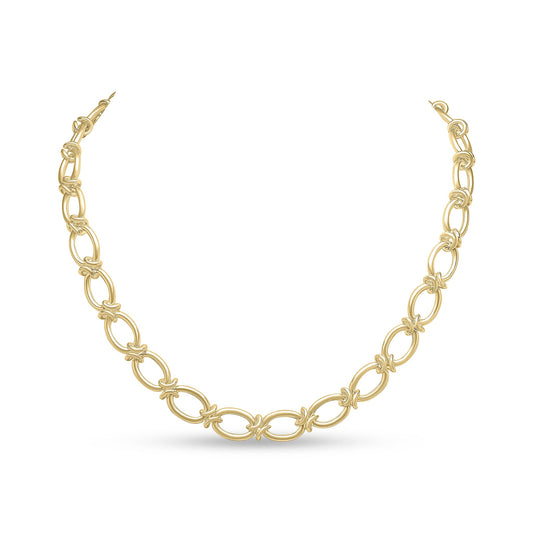 18ct Gold Vermeil on Sterling Silver 10mm Oval Knot Necklace