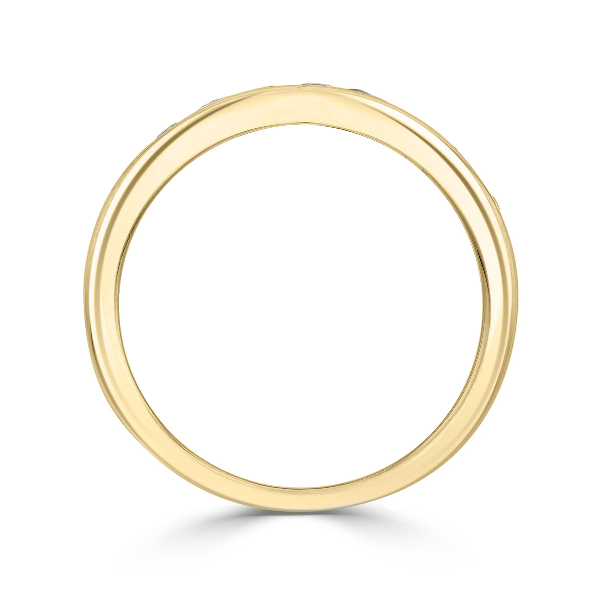 9ct Yellow Gold Round Natural Ruby and Diamond Nine Stone Half Eternity Ring