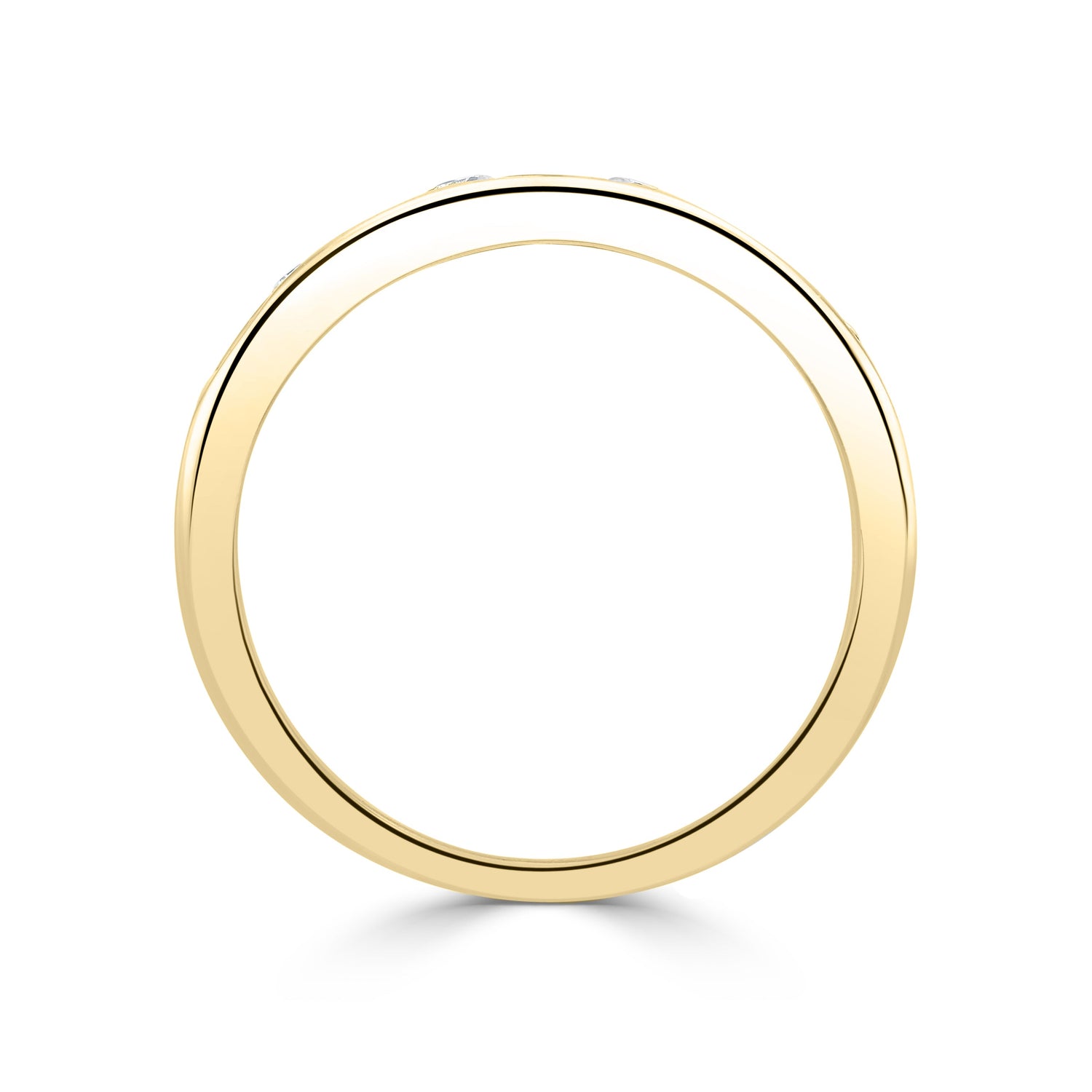 9ct Yellow Gold Round Natural Aquamarine and Diamond Half Eternity Ring