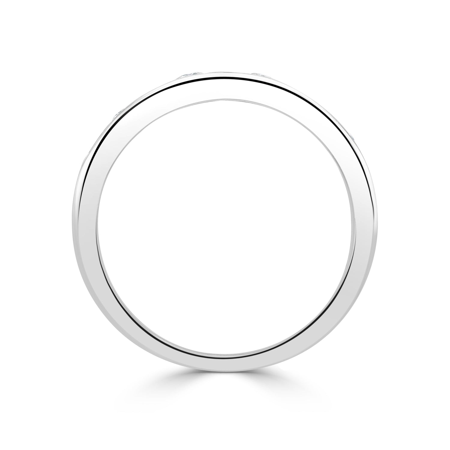 9ct White Gold Round Aquamarine & Diamond Nine Stone Half Eternity Ring