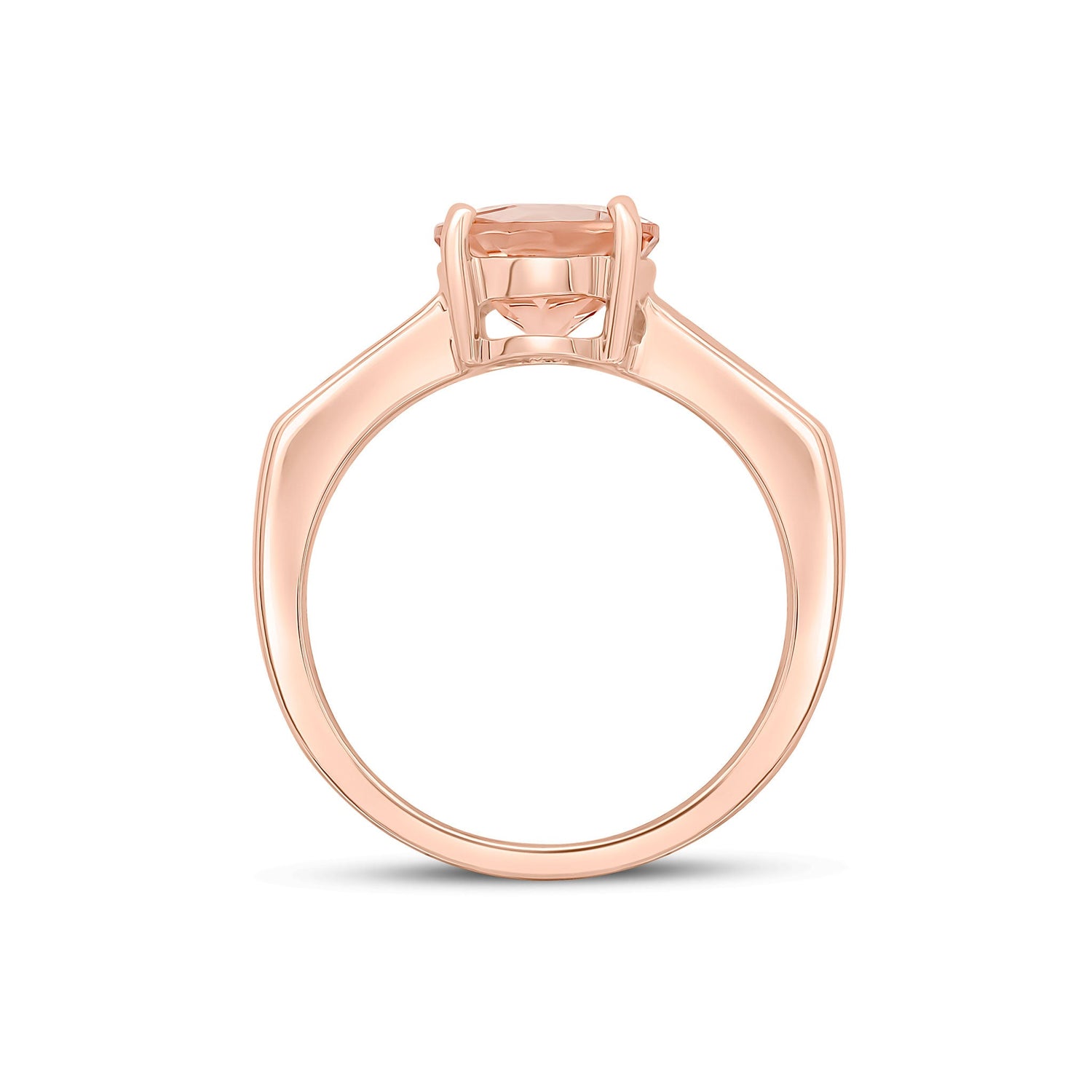 9ct Rose Gold Round Natural Morganite and Channel Set Diamond Ring — 8mm