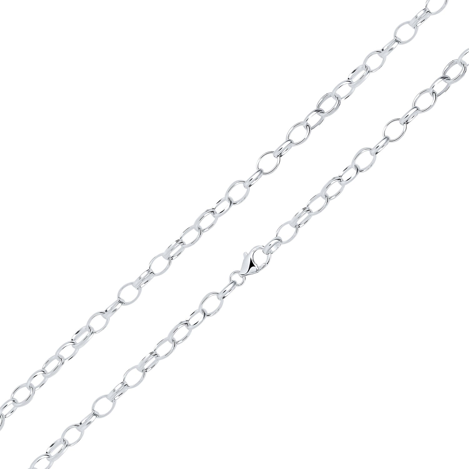 Sterling Silver Handmade Solid 6x9mm Oval Belcher Necklace
