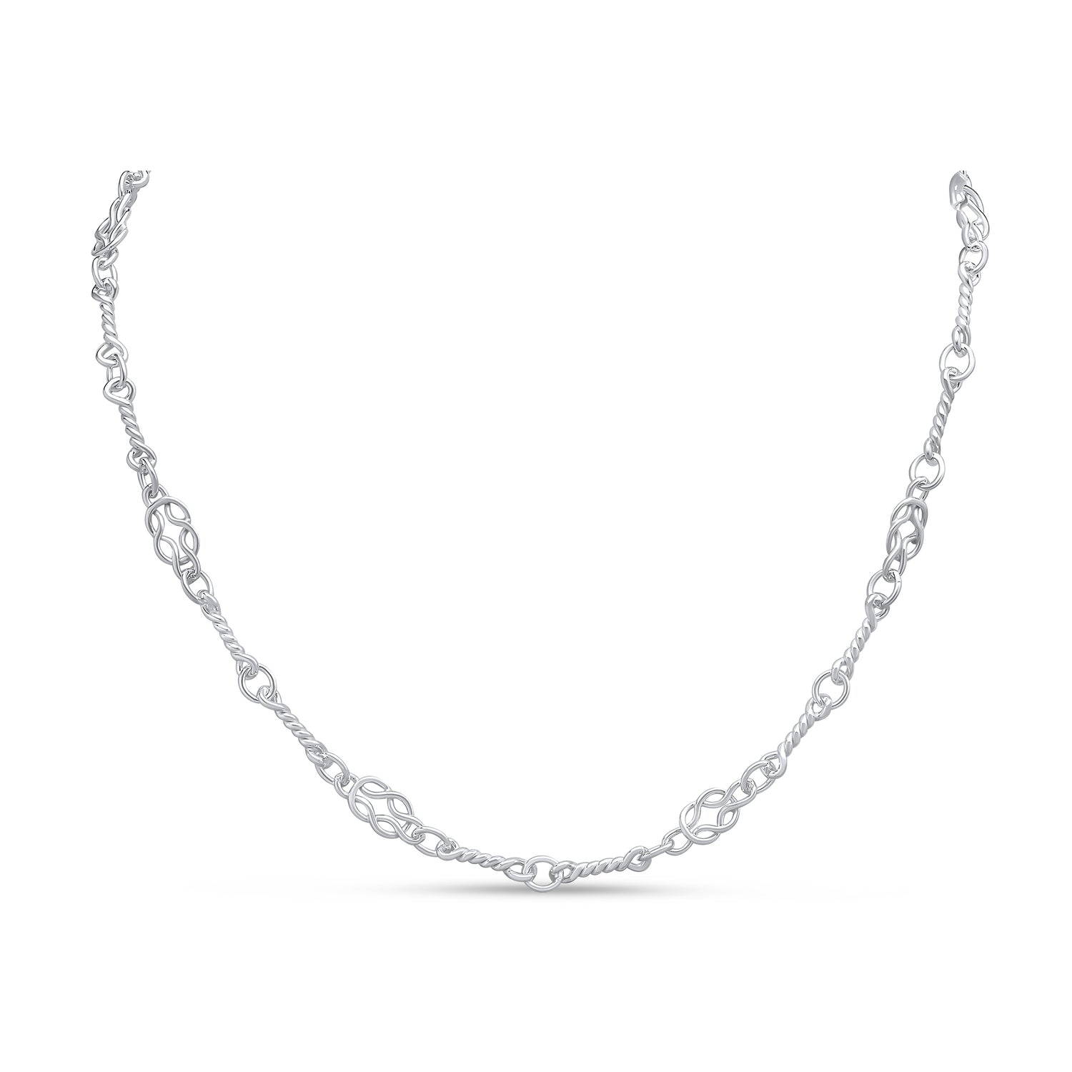 Sterling Silver Handmade Solid 6.8mm Celtic Twist Link Necklace