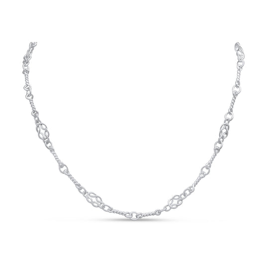 Sterling Silver Handmade Solid 6.8mm Celtic Twist Link Necklace