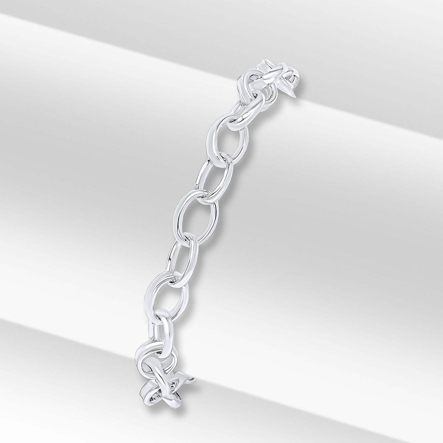 Sterling Silver Handmade Solid 6x9mm Oval Belcher Bracelet