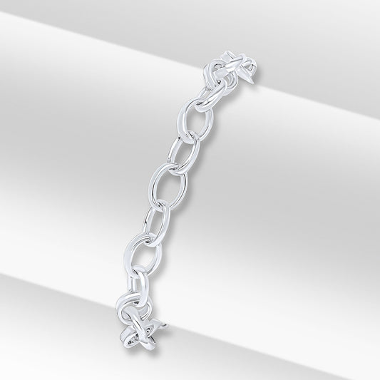 Sterling Silver Handmade Solid 6x9mm Oval Belcher Bracelet