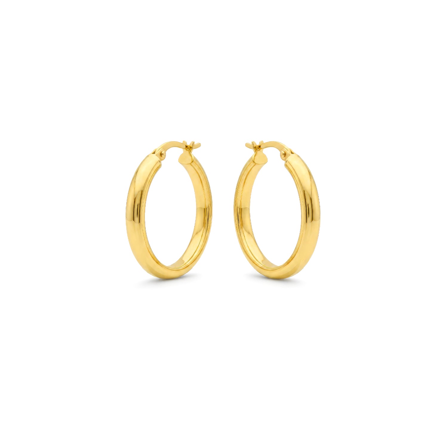 9ct Yellow Gold Polished Wedding Ring Style Hoop Earrings — 24mm
