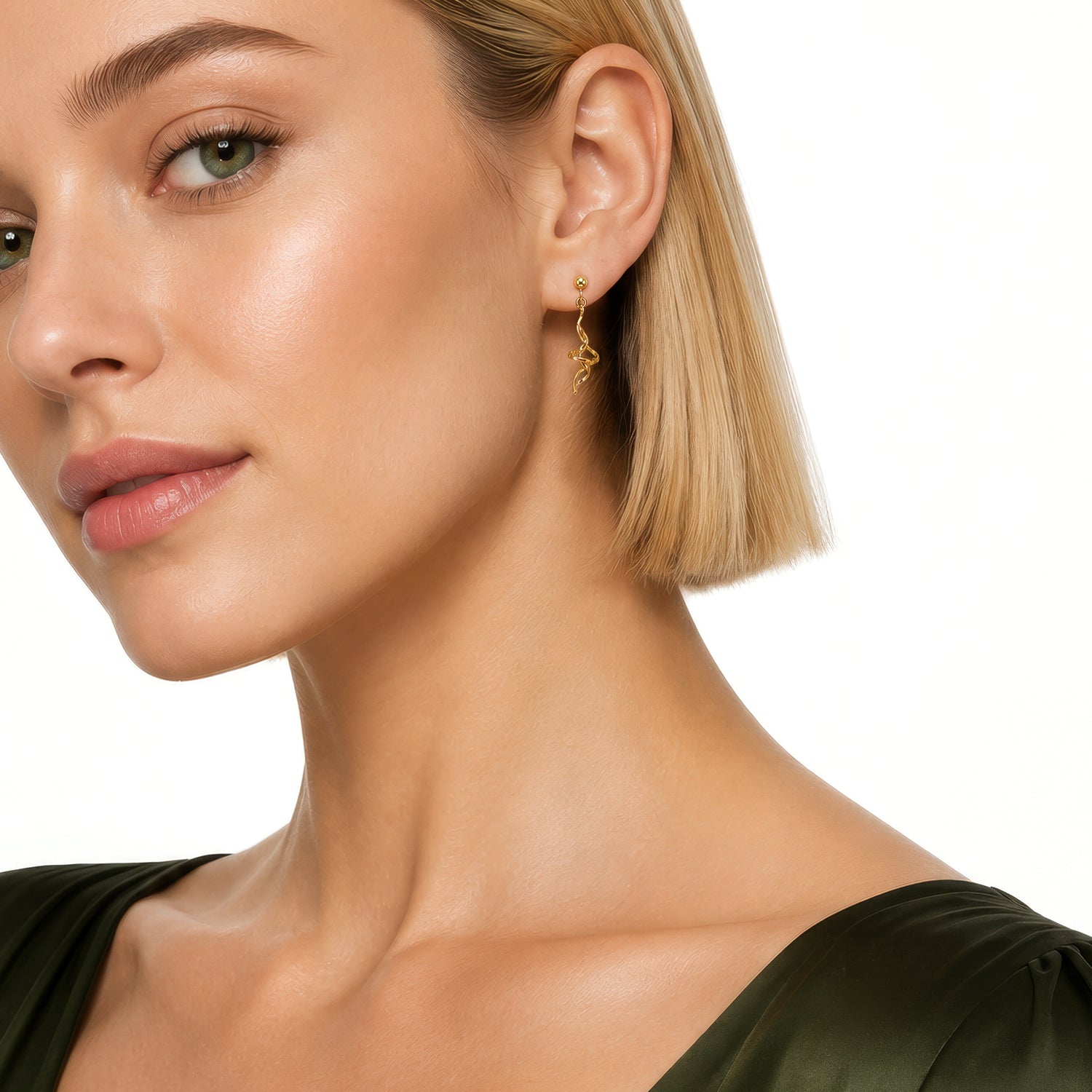 9ct Yellow Gold Spiral Drop Earrings