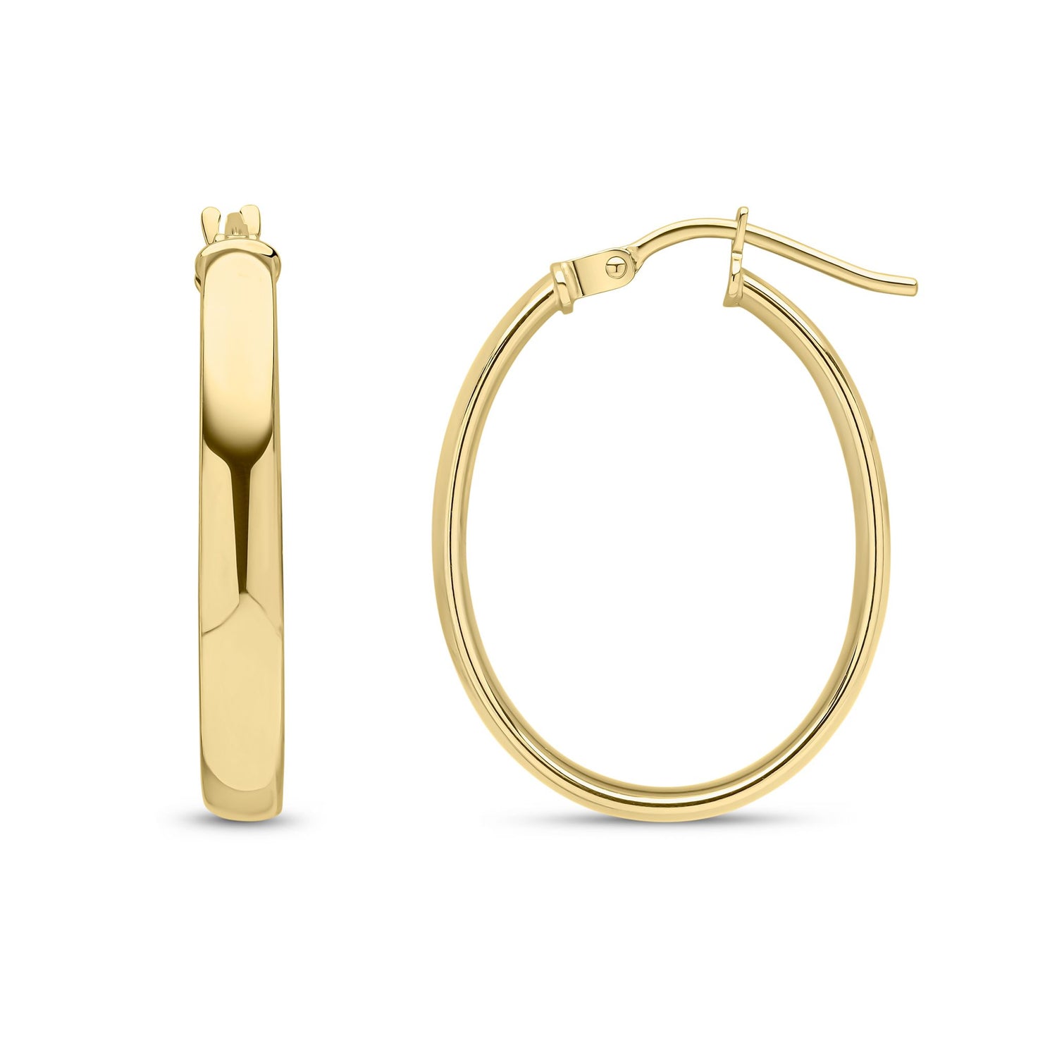9ct Yellow Gold Square Hoop Earrings