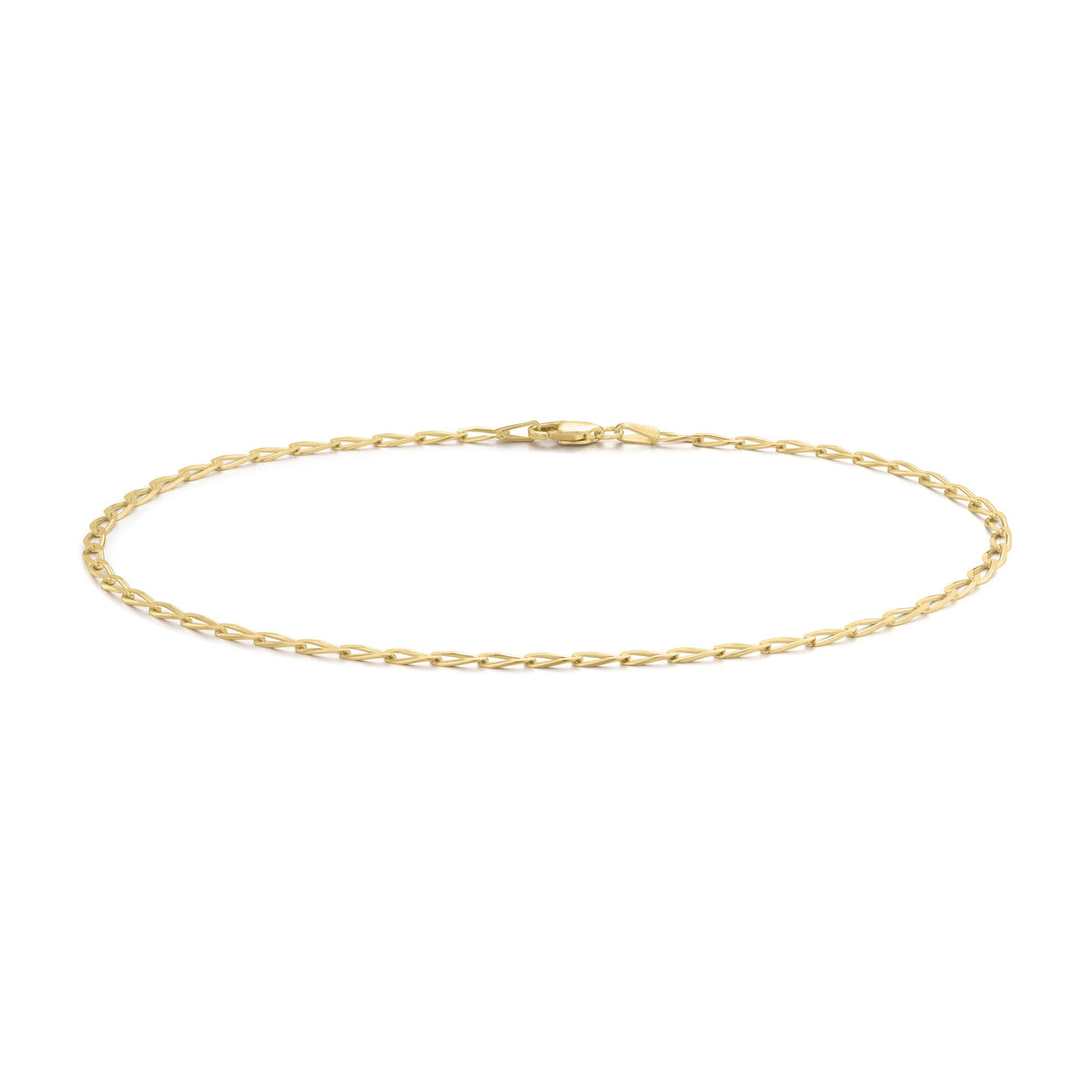 9ct Yellow Gold Rada Link Anklet — 2.6mm