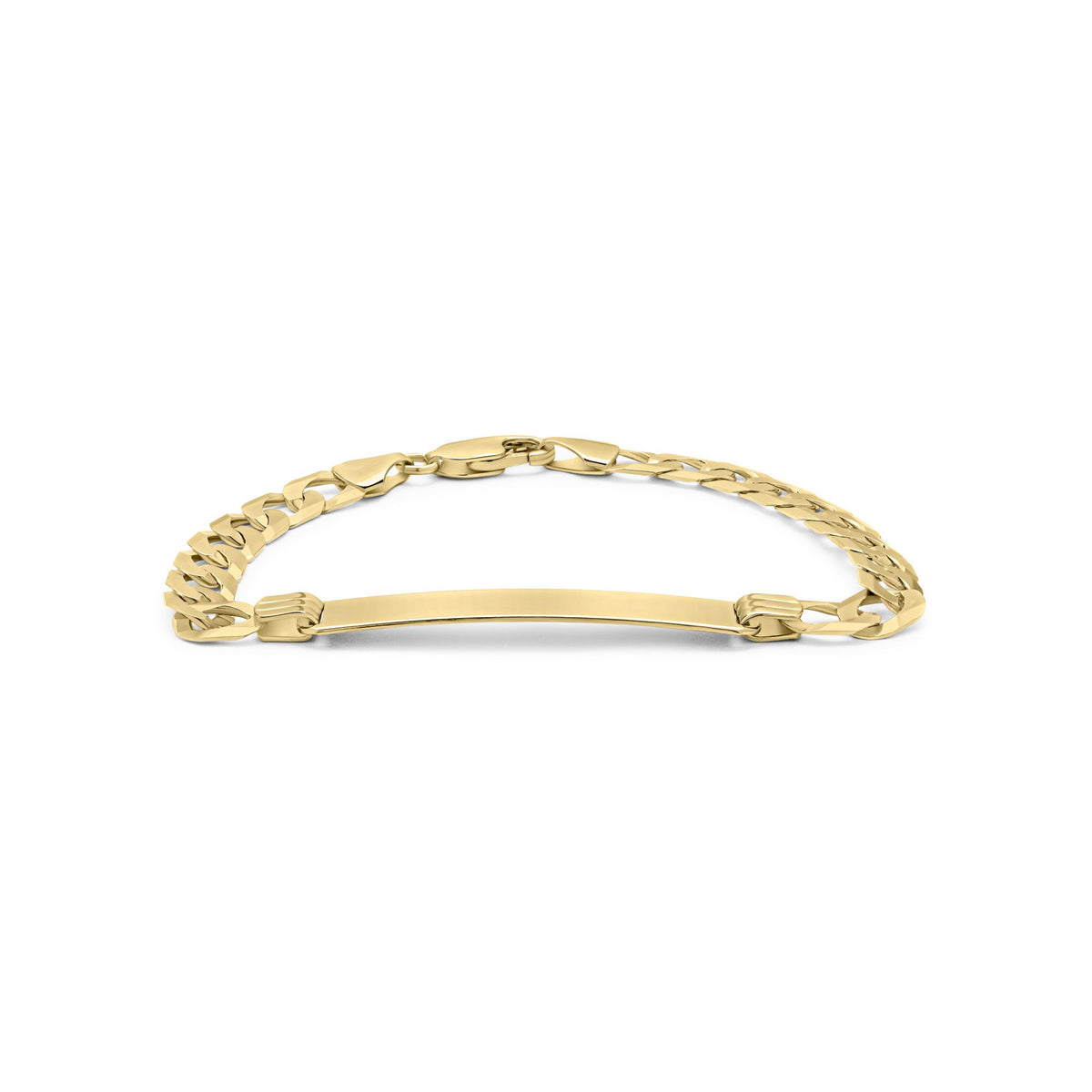 9ct Yellow Gold Wide Curb ID Bracelet