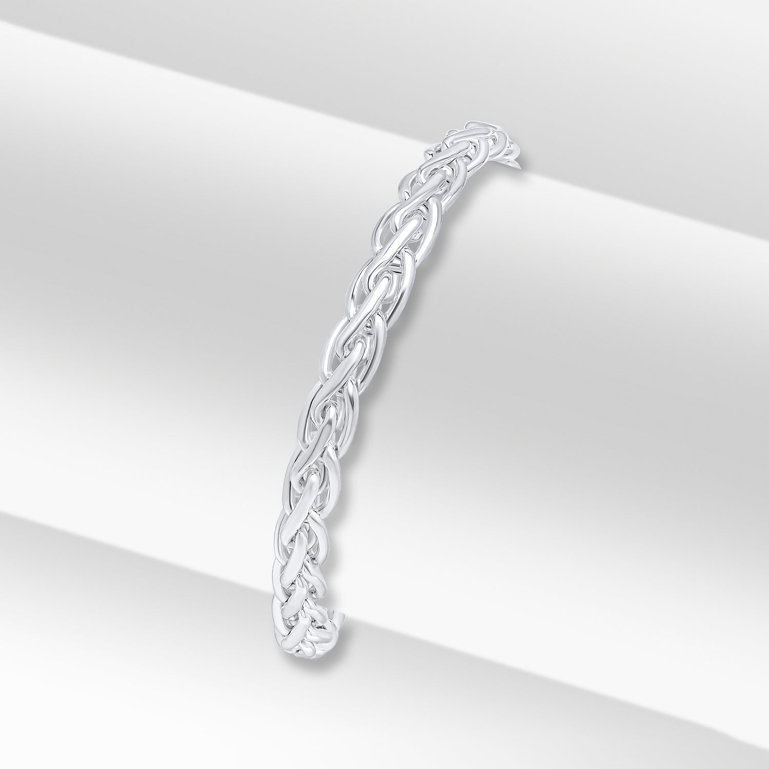 Sterling Silver 7mm Flat Spiga Bracelet