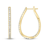 18ct Yellow Gold Natural Diamond Horseshoe Hoop Earrings