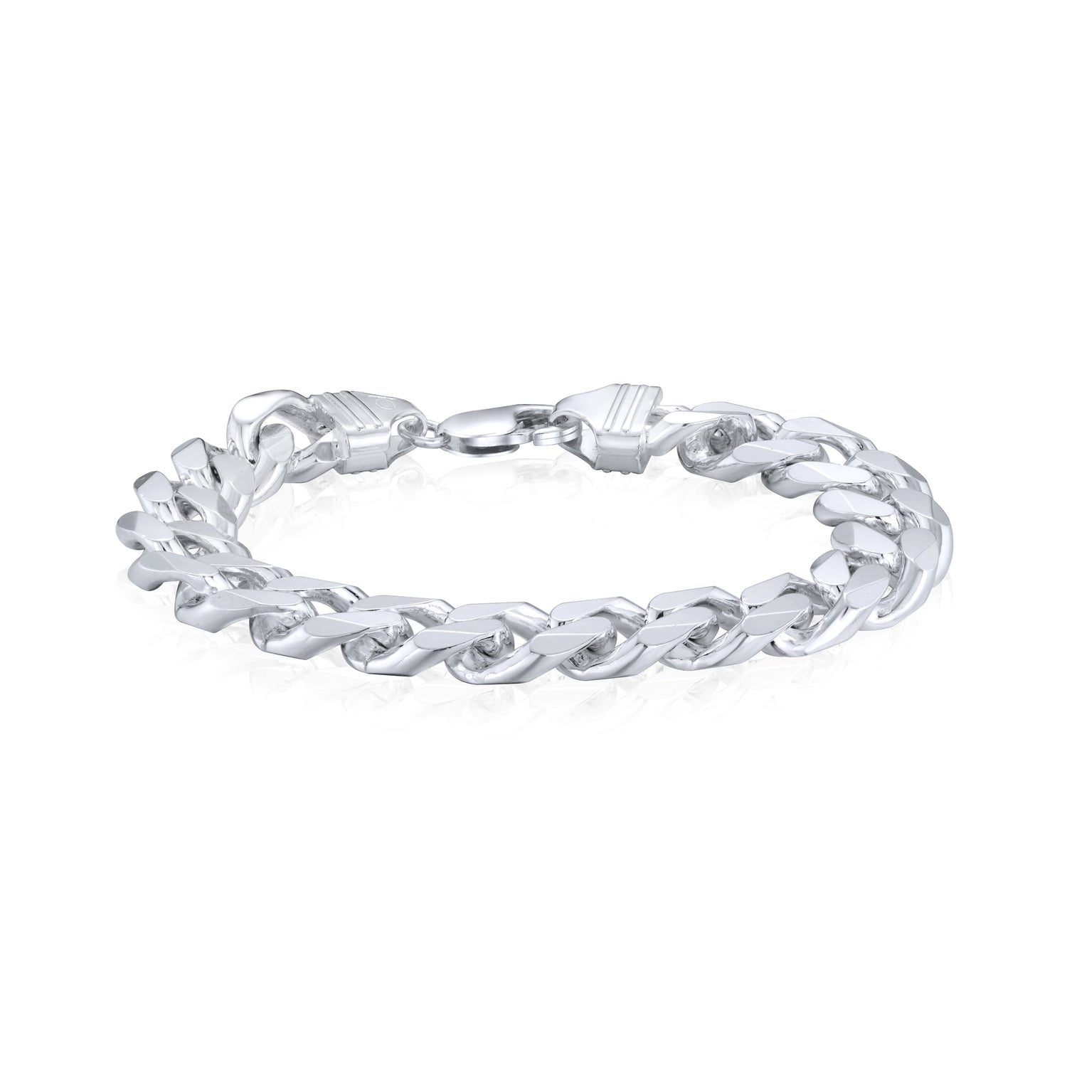 Sterling Silver Solid 14mm Curb Bracelet