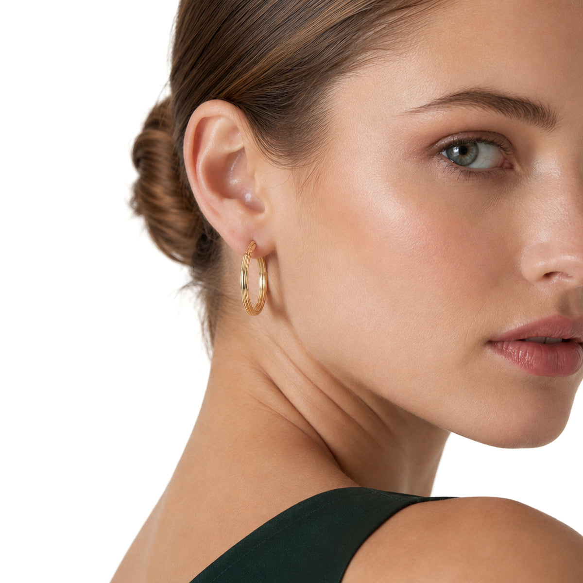 9ct Yellow Gold Twist Hoop Earrings — 31mm