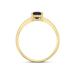 9ct Yellow Gold Oval Natural Sapphire Claw Single Stone Ring — 7x5mm