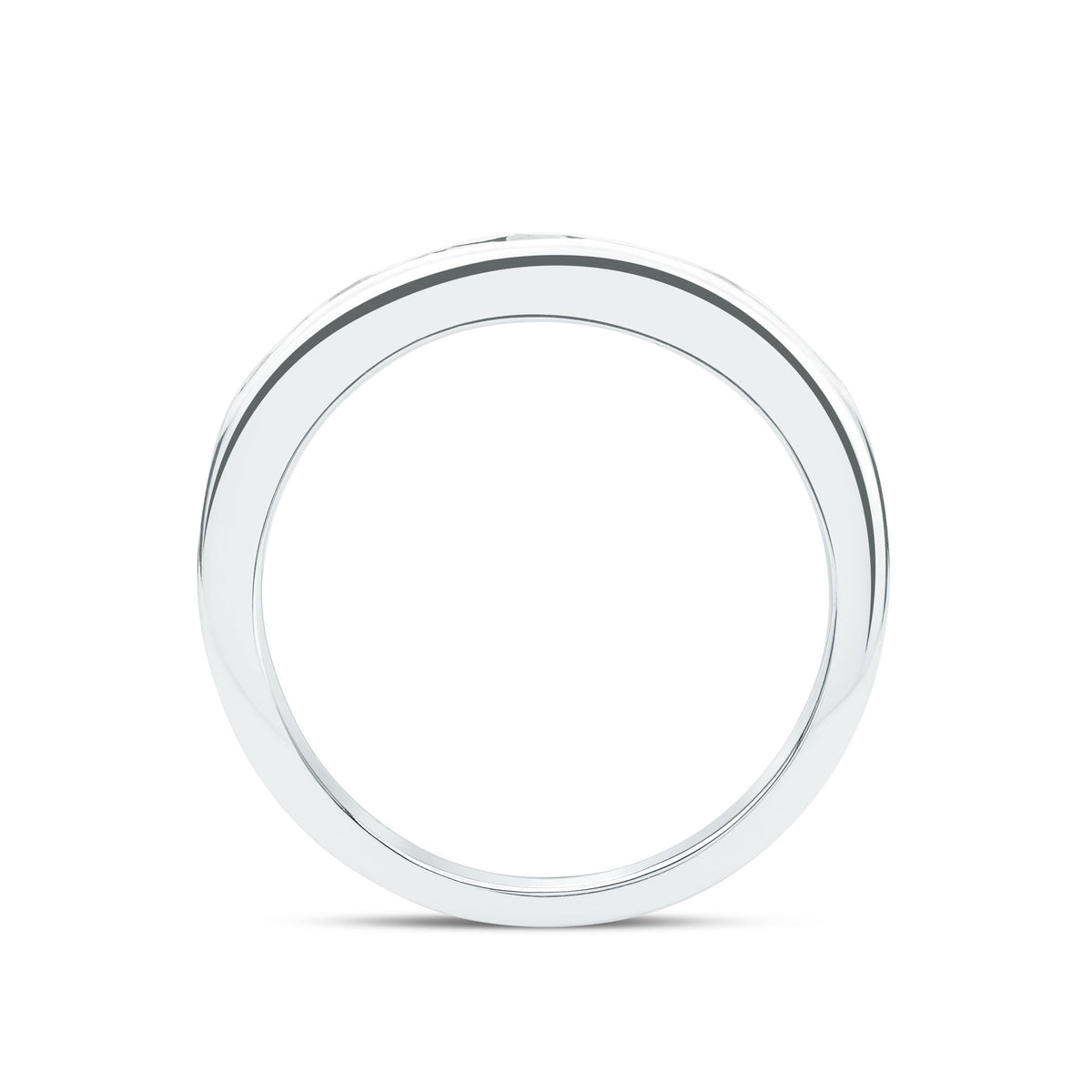 9ct White Gold Square Natural Emerald Half Eternity Ring